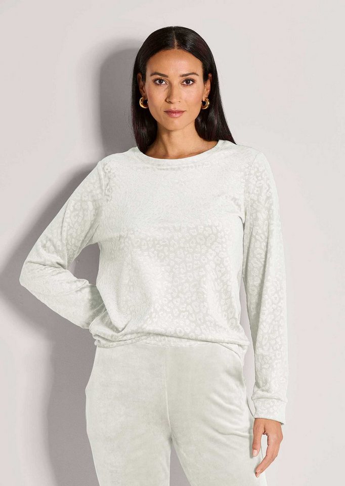 MADELEINE Langarmshirt Langarm Animal-Print Pullover Rundhalsshirt mit elastischen Bündchen, Animal-Muster von MADELEINE