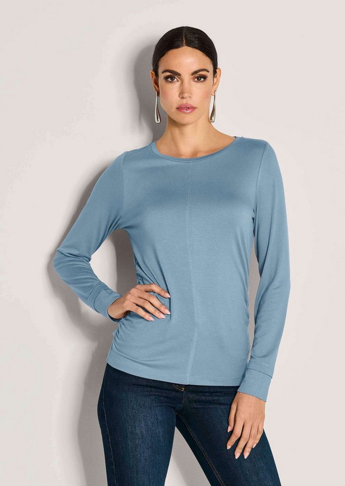 MADELEINE Langarmshirt Langarm-Shirt mit gerafften Seiten Rundhals, seitliche Raffungen, Langarm, elastisch von MADELEINE