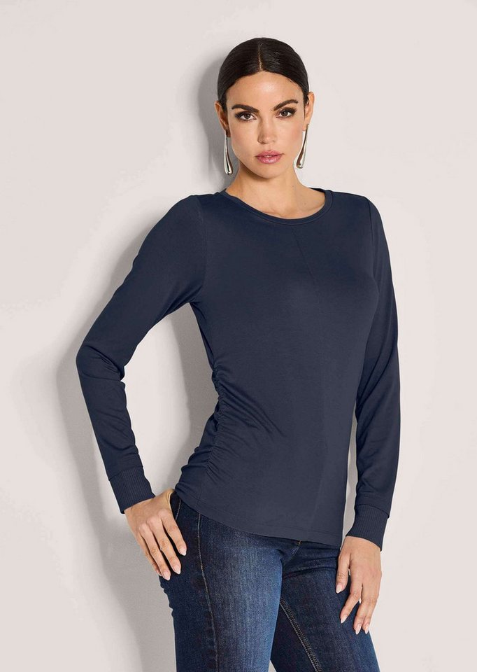 MADELEINE Langarmshirt Langarm-Shirt mit gerafften Seiten Rundhals, seitliche Raffungen, Langarm, elastisch von MADELEINE