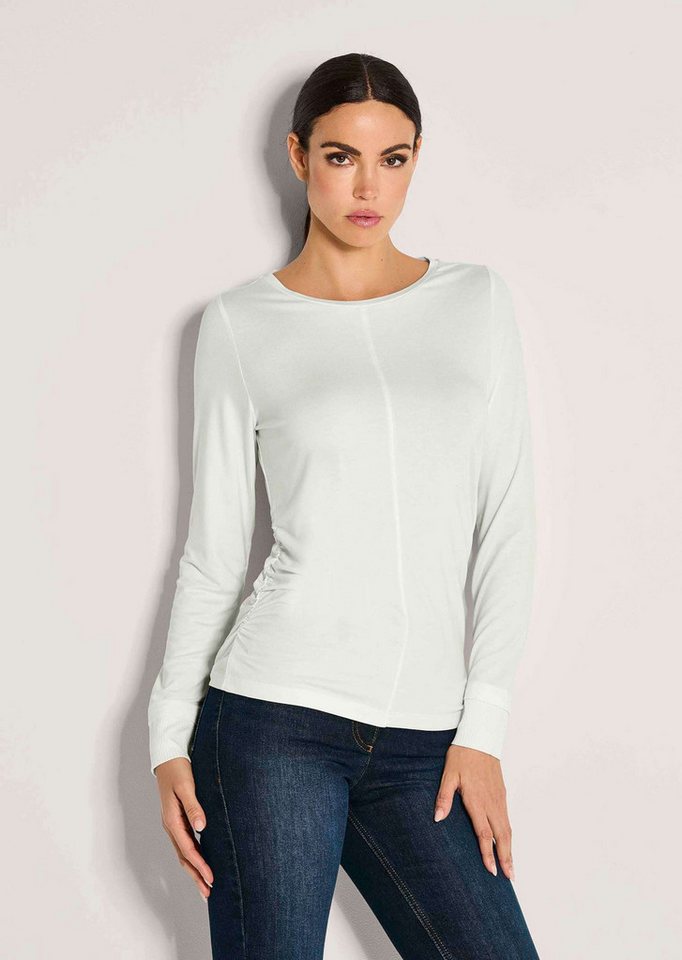 MADELEINE Langarmshirt Langarm-Shirt mit gerafften Seiten Rundhals, seitliche Raffungen, Langarm, elastisch von MADELEINE