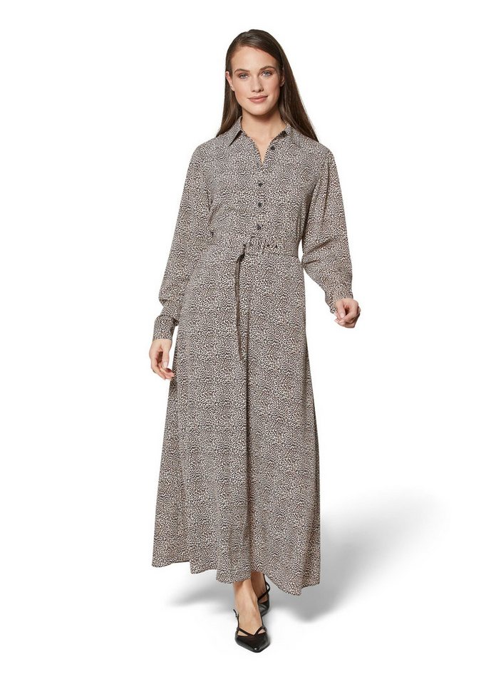 MADELEINE Maxikleid Langes Hemdblusenkleid mit Unikat-Print von MADELEINE