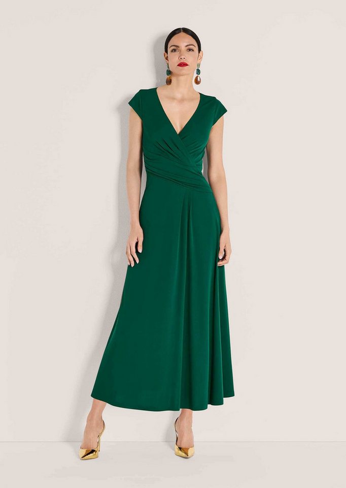 MADELEINE Maxikleid Maxikleid in Wickeloptik Viskosekleid mit V-Ausschnitt, Knöchellänge und Kurzarm von MADELEINE