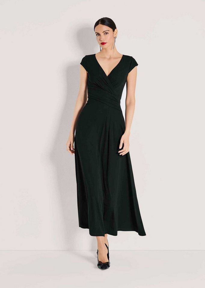 MADELEINE Maxikleid Maxikleid in Wickeloptik Viskosekleid mit V-Ausschnitt, Knöchellänge und Kurzarm von MADELEINE