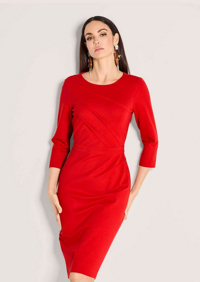 MADELEINE Maxikleid Schmales Jersey-Kleid mit Rundhals Etuikleid mit 3/4-Ärmel, Zierbiesen, knieumspielend von MADELEINE