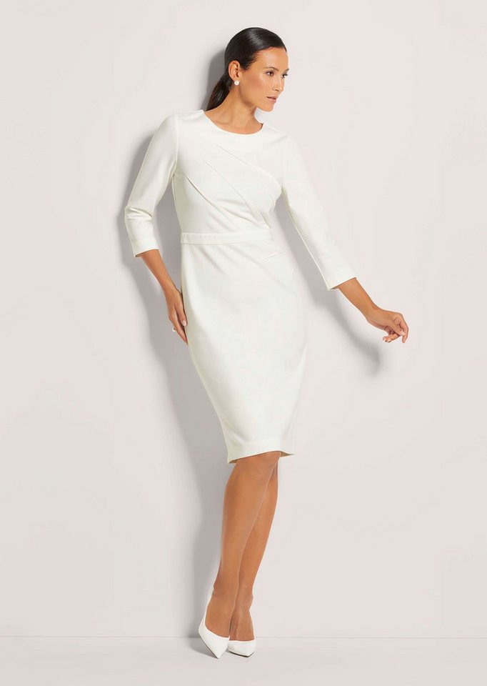 MADELEINE Maxikleid Schmales Jersey-Kleid mit Rundhals Etuikleid mit 3/4-Ärmel, Zierbiesen, knieumspielend von MADELEINE