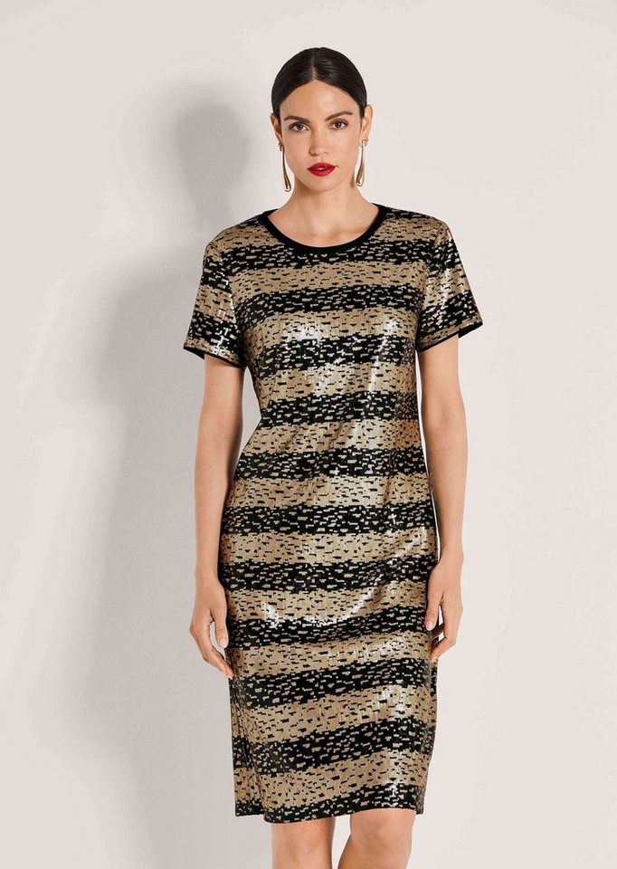 MADELEINE Midikleid Elegantes Shirtkleid im Streifen-Look Eventkleid mit Rundhals, Knielänge und Kurzarm von MADELEINE