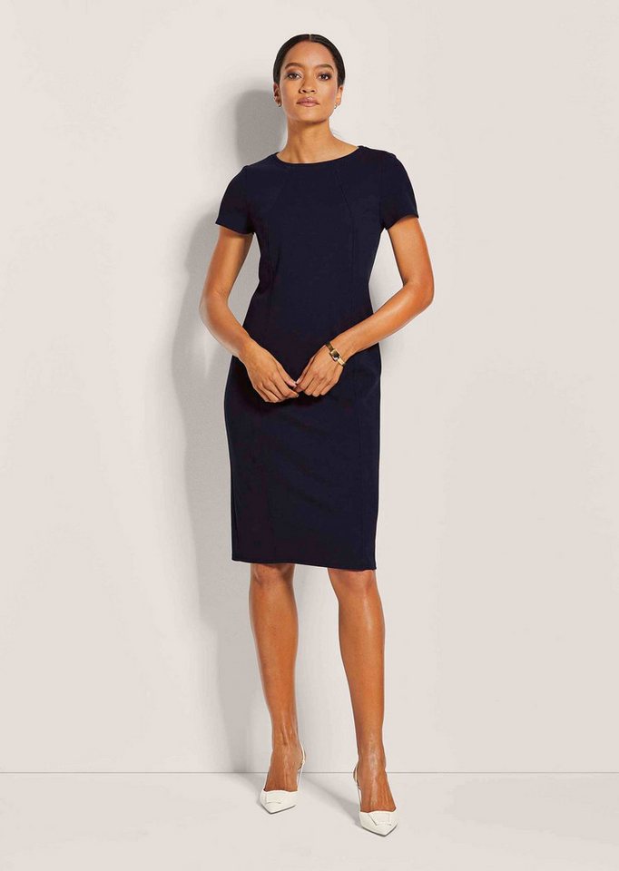 MADELEINE Midikleid Cocktailkleid mit Rundhalsausschnitt Eventkleid mit Kurzarm, Ziernähten und knieumspielender Länge von MADELEINE