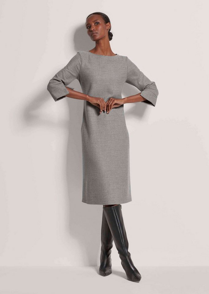 MADELEINE Midikleid Elegantes Viskosekleid mit Rundhalsausschnitt Etuikleid mit eingearbeiteten Taschen und 3/4-Ärmeln mit Schlitz von MADELEINE