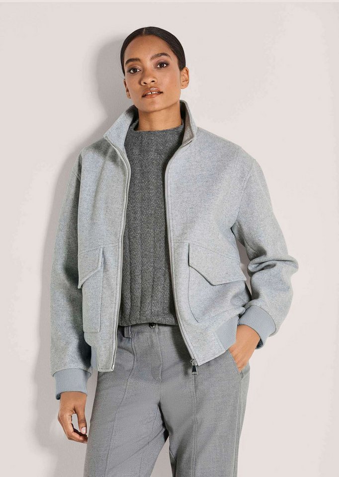 MADELEINE Outdoorjacke Eleganter Damenblouson mit Melange-Optik Kurzjacke mit Stehkragen und Reißverschluss von MADELEINE