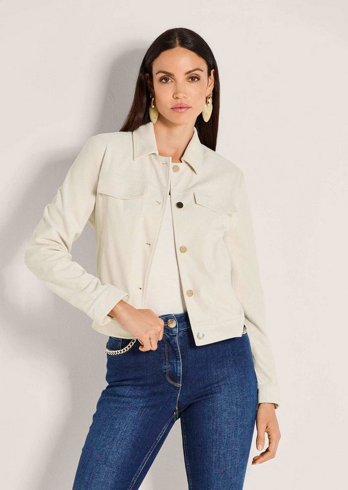 MADELEINE Outdoorjacke Kurzjacke mit Umlegekragen Freizeitjacke mit Knopfleiste, Pattentaschen und Langarm von MADELEINE