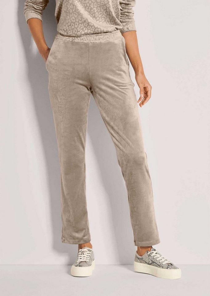 MADELEINE Schlupfhose Kurzgröße: Elegante Hose mit Leo-Print Schlupfbund und seitliche Taschen, Nicki-Qualität von MADELEINE