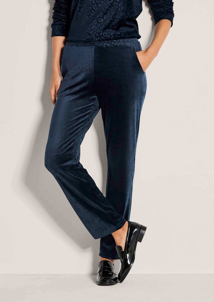 MADELEINE Schlupfhose Elegante Hose mit Leo-Print Schlupfbund und seitliche Taschen, Nicki-Qualität von MADELEINE