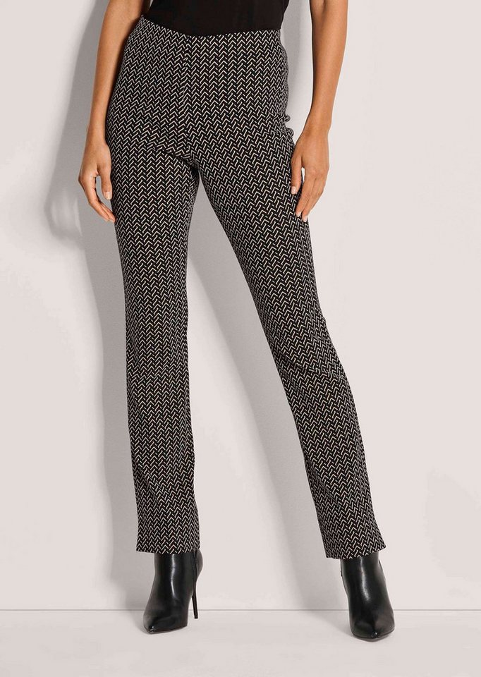 MADELEINE Schlupfhose Bootcut-Hose mit Allover-Print Jacquard-Schlupfhose mit grafischem Muster, High Waist von MADELEINE