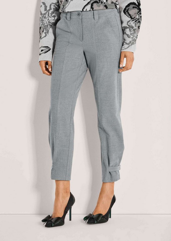 MADELEINE Stoffhose Mid Waist 7/8-Businesshose Stoffhose mit Flanell-Touch, Formbund und Riegel am Saum von MADELEINE