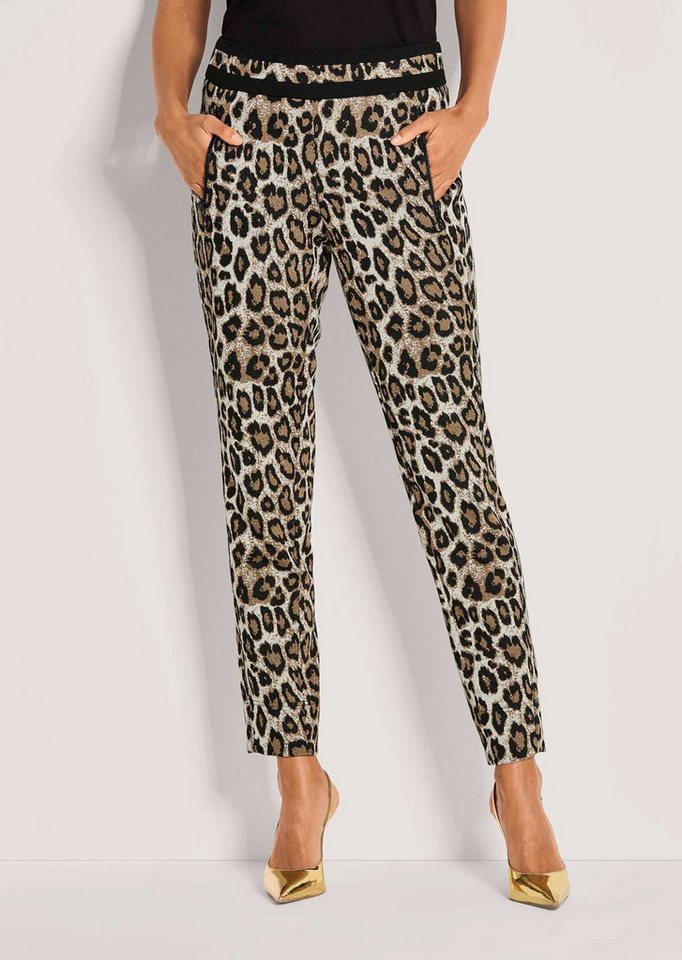 MADELEINE Stoffhose Leo-Print Jersey-Hose mit Stretch Elastische Hose mit Animal-Print, Reißverschlusstaschen von MADELEINE