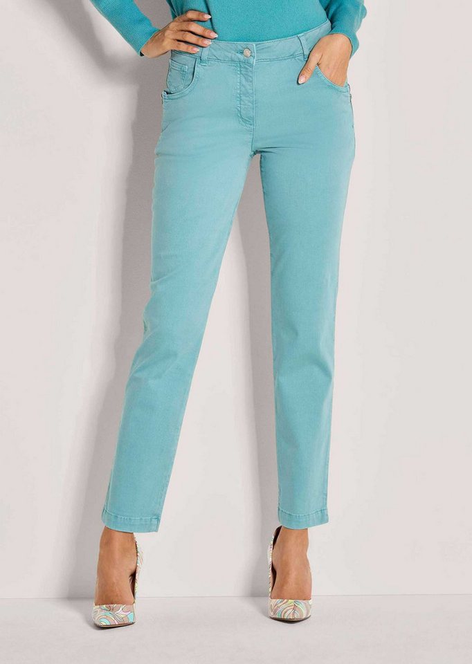 MADELEINE Stoffhose Schlanke Five-Pocket mit Stretch-Komfort Mid Waist Hose in schlanker Form mit Zier-Reißverschluss, Formbund von MADELEINE