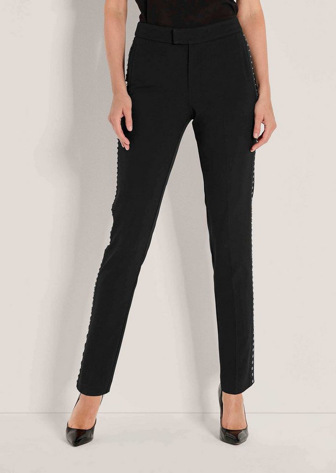 MADELEINE Stoffhose Schmale Businesshose mit Nieten Elegante Slim Fit Hose mit Nieten und Formbund MADELEINE Stoffhose Schmale Businesshose mit Nieten Elegante Slim Fit Hose mit Nieten und Formbund von MADELEINE
