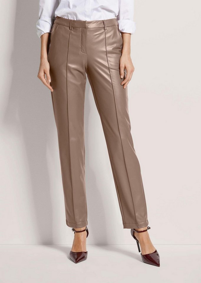 MADELEINE Stretch-Hose Kunstlederhose mit Biesen Luxus-Look-Hose mit Formbund und Zierpaspeltaschen von MADELEINE