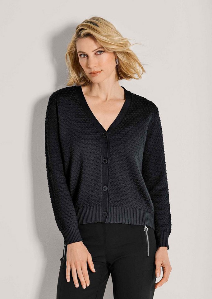MADELEINE Strickjacke Eleganter Cardigan mit V-Ausschnitt Jacke mit Noppenstruktur, Knopfleiste und Langarm von MADELEINE