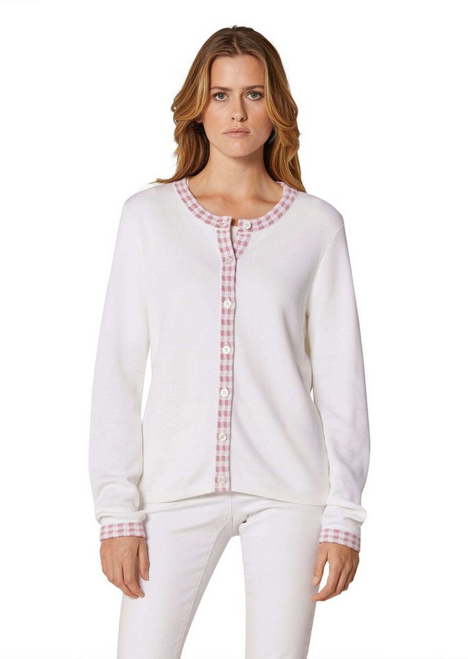 MADELEINE Strickjacke Strickjacke mit Vichy-Karo-Akzenten von MADELEINE