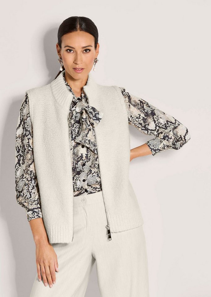 MADELEINE Strickjacke Modische Weste mit Grobstrick-Design Ärmellos, Stehkragen, Zwei-Wege-Zipper von MADELEINE
