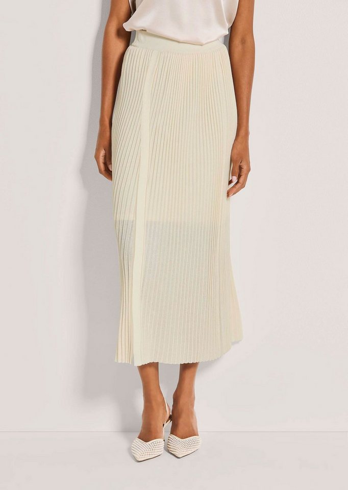 MADELEINE Strickkleid Midi-Strickrock mit elastischem Bund, Plissee Leichter, bequemer Rock mit Front-Schlitzen, Jersey-Futter von MADELEINE