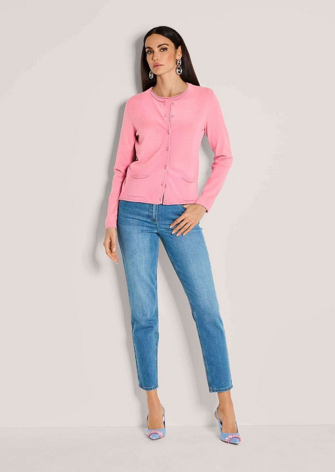MADELEINE Strickpullover Basic Strickjacke mit Halbarmpullover Langarm Strickjacke mit Feinstrickpullover, Set, Modal von MADELEINE