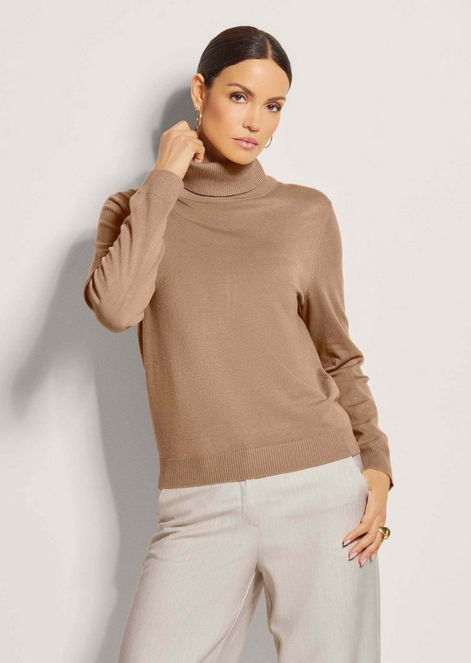 MADELEINE Strickpullover Schmaler Feinstrickpullover Schmaler Rollkragenpullover mit langen Armen von MADELEINE