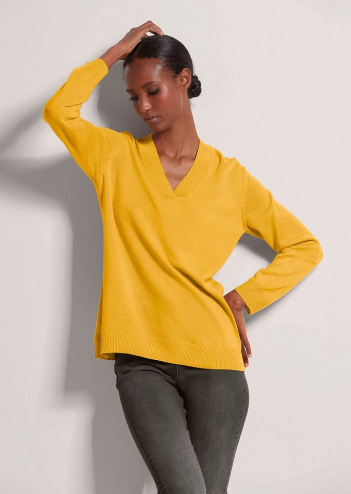 MADELEINE Strickpullover Glattstrick-Pullover mit V-Ausschnitt von MADELEINE