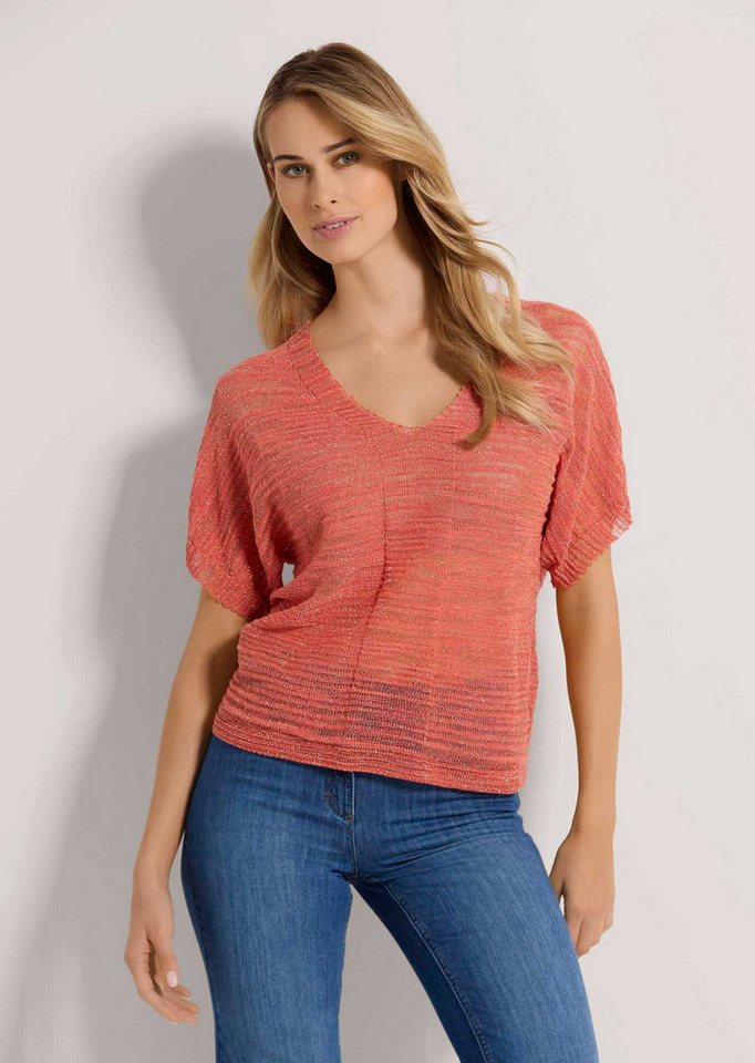 MADELEINE Strickpullover Halbarm-Pullover mit Glanz-Effekt von MADELEINE