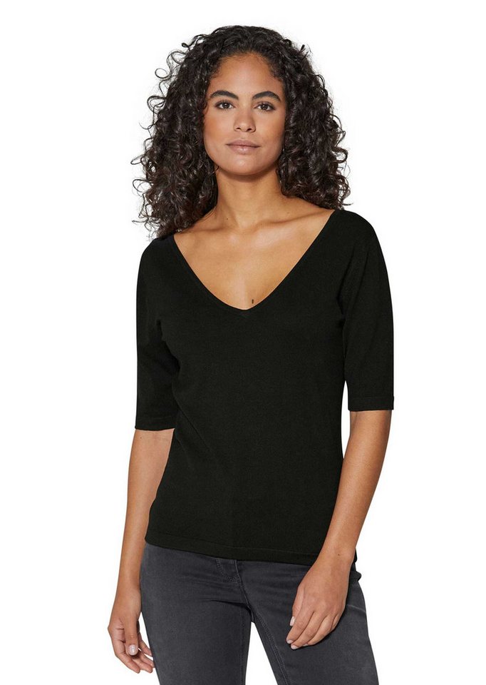 MADELEINE Strickpullover Halbarm-Pullover mit V-Ausschnitt MADELEINE Strickpullover Halbarm-Pullover mit V-Ausschnitt von MADELEINE
