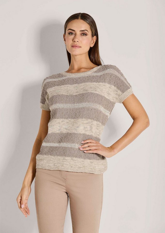 MADELEINE Strickpullover Kurzarm-Pullover mit Glanz-Effekt von MADELEINE