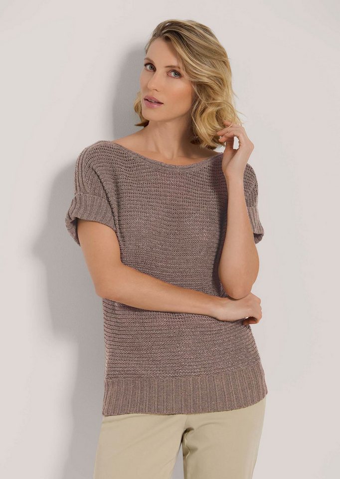 MADELEINE Strickpullover Kurzarm-Pullover mit Struktur von MADELEINE