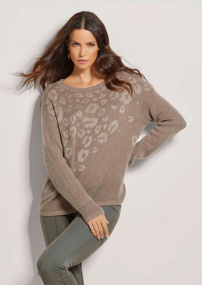 MADELEINE Strickpullover Kurzer Intarsien-Pullover mit Glanz-Effekt von MADELEINE