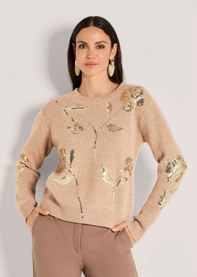 MADELEINE Strickpullover Glamouröser Wollpullover mit Pailletten von MADELEINE