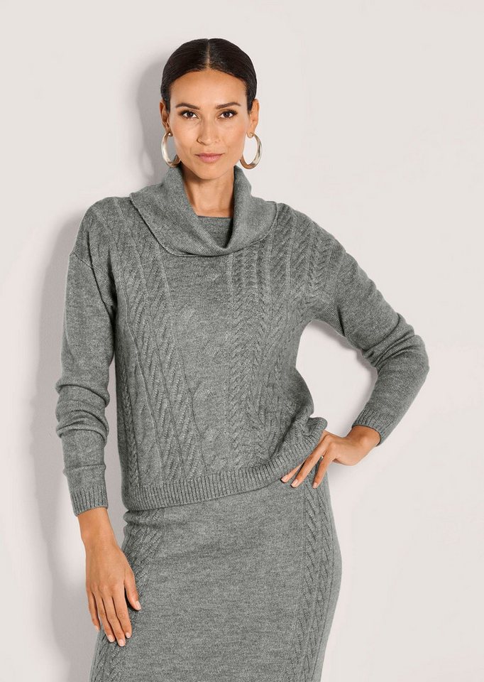 MADELEINE Strickpullover Stilvoller Viskosepullover mit Capuchon-Kragen von MADELEINE