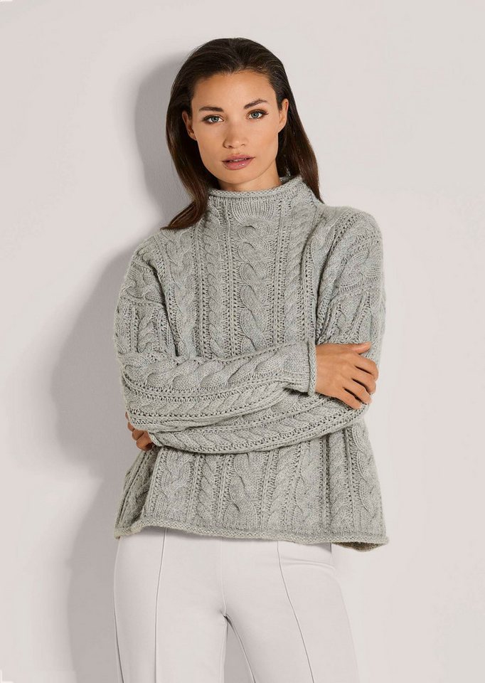 MADELEINE Strickpullover Stilvoller Grobstrickpullover mit Zopfmuster von MADELEINE