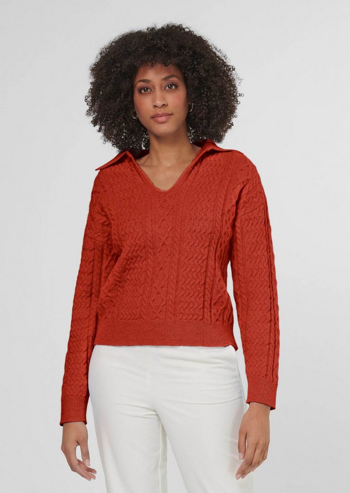 MADELEINE Strickpullover Zopfpullover mit V-Ausschnitt von MADELEINE