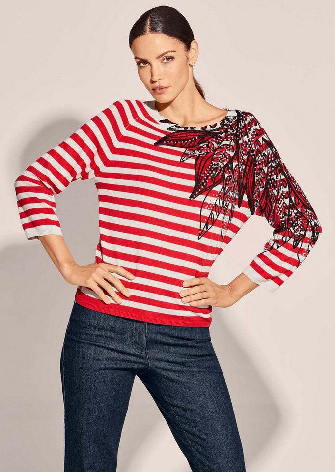MADELEINE Strickpullover Gestreifter Pullover mit Strasssteinchen von MADELEINE