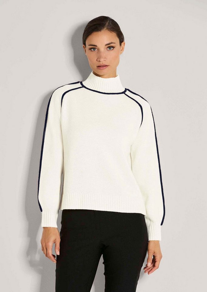 MADELEINE Strickpullover Eleganter Strickpullover mit sportivem Esprit Wollpullover mit langen Raglanärmeln und Stehkragen von MADELEINE
