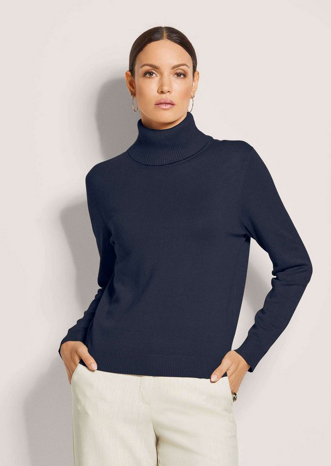 MADELEINE Strickpullover Schmaler Feinstrickpullover Schmaler Rollkragenpullover mit langen Armen von MADELEINE