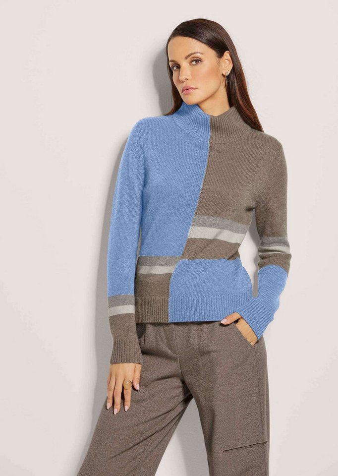 MADELEINE Strickpullover Stehkragen-Pullover mit Intarsien von MADELEINE