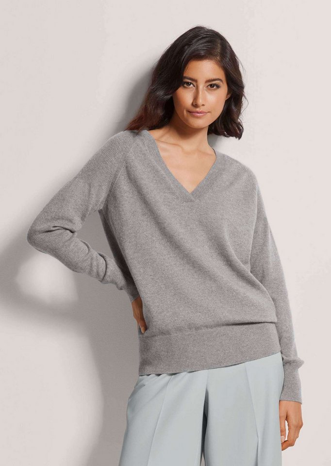 MADELEINE Strickpullover Strick Kaschmirpullover mit V-Ausschnitt von MADELEINE