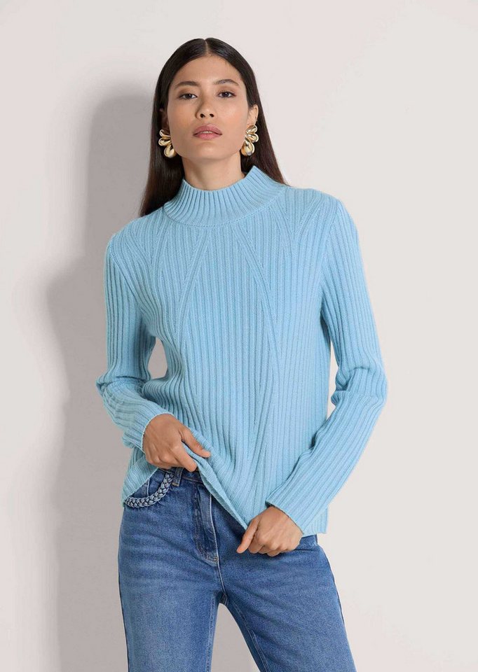 MADELEINE Strickpullover Winterpullover mit Stehkragen Moderner Rippstrickpullover mit Stehkragen und Langarm von MADELEINE