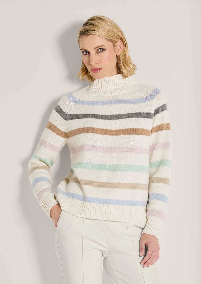 MADELEINE Strickpullover Wollpullover im Streifen-Look Kaschmirpullover mit Stehkragen und Langarm von MADELEINE