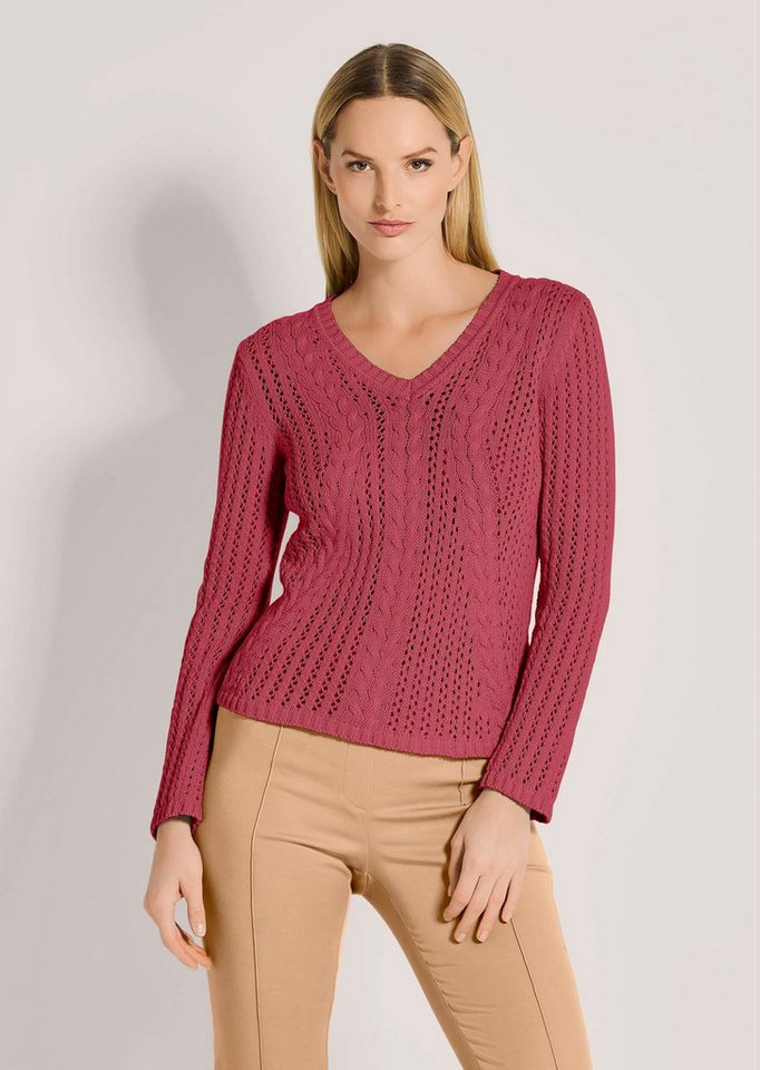 MADELEINE Strickpullover Zopfpullover mit Ajour-Elementen von MADELEINE