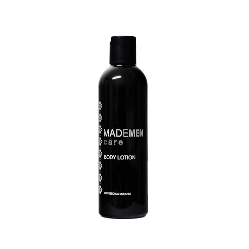 MADEMEN Body Lotion für Männer – Feuchtigkeitspflege mit Mandelextrakt, Glycerin & D-Panthenol – Nicht fettend, mit UV-Schutz & frischem Duft – Für trockene Haut – 100ml von MADEMEN