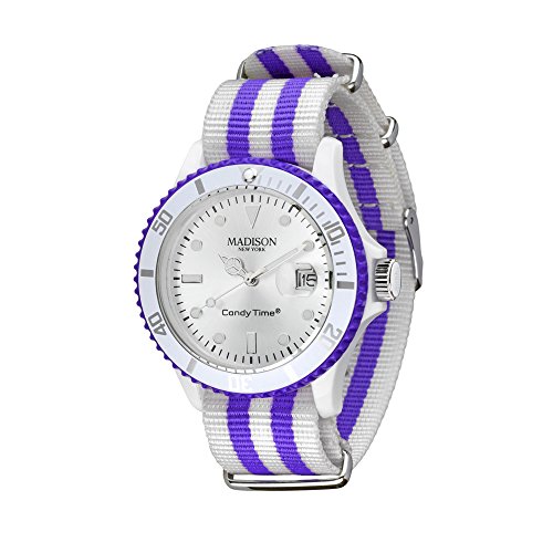 MADISON NEW YORK Unisex-Armbanduhr Candy Time Sailor Analog Quarz Nylon U4616/1 von MADISON NEW YORK