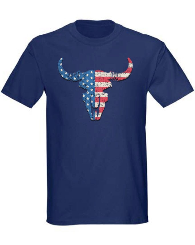 American Bull Steer Distressed Texas Usa T-Shirt Shirt United States Pride 4. Juli America Merica Cooles Geschenk Mens Ladies Swag Mlg-1134 von MADLABSTEES