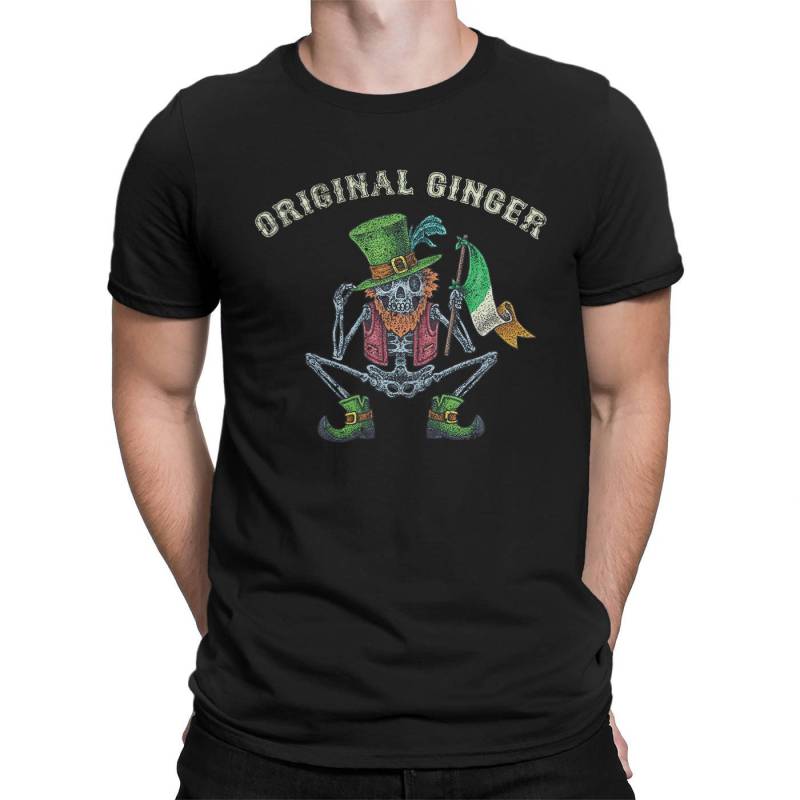 Badass Original Inginger Leprechaun Skeleton Hooligan St. Patrick Es Paddy Irish Flag T-Shirt Shirt Mens Ladies Womens Verrückte Labore Mlg-1344 von MADLABSTEES